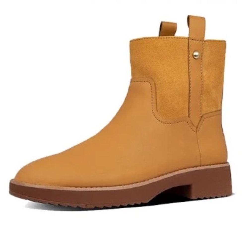 New Fitflop Signey Mixte Mustard Yellow Ankle Boots Y77-753 - Picture 2 of 7